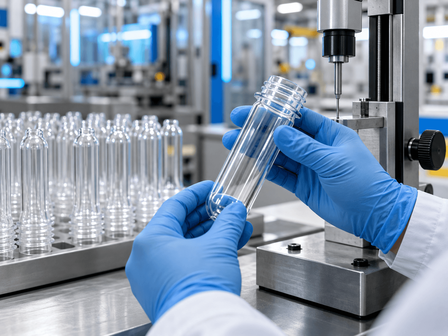 Quality inspection of a clear PET preform
